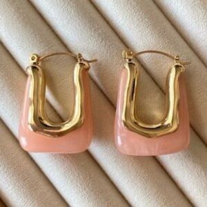 Anthropologie Gold and Pink Earrings